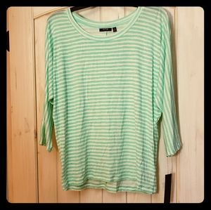 Apt. 9 Striped Doloman 3/4 Casual Sleeve Blouse